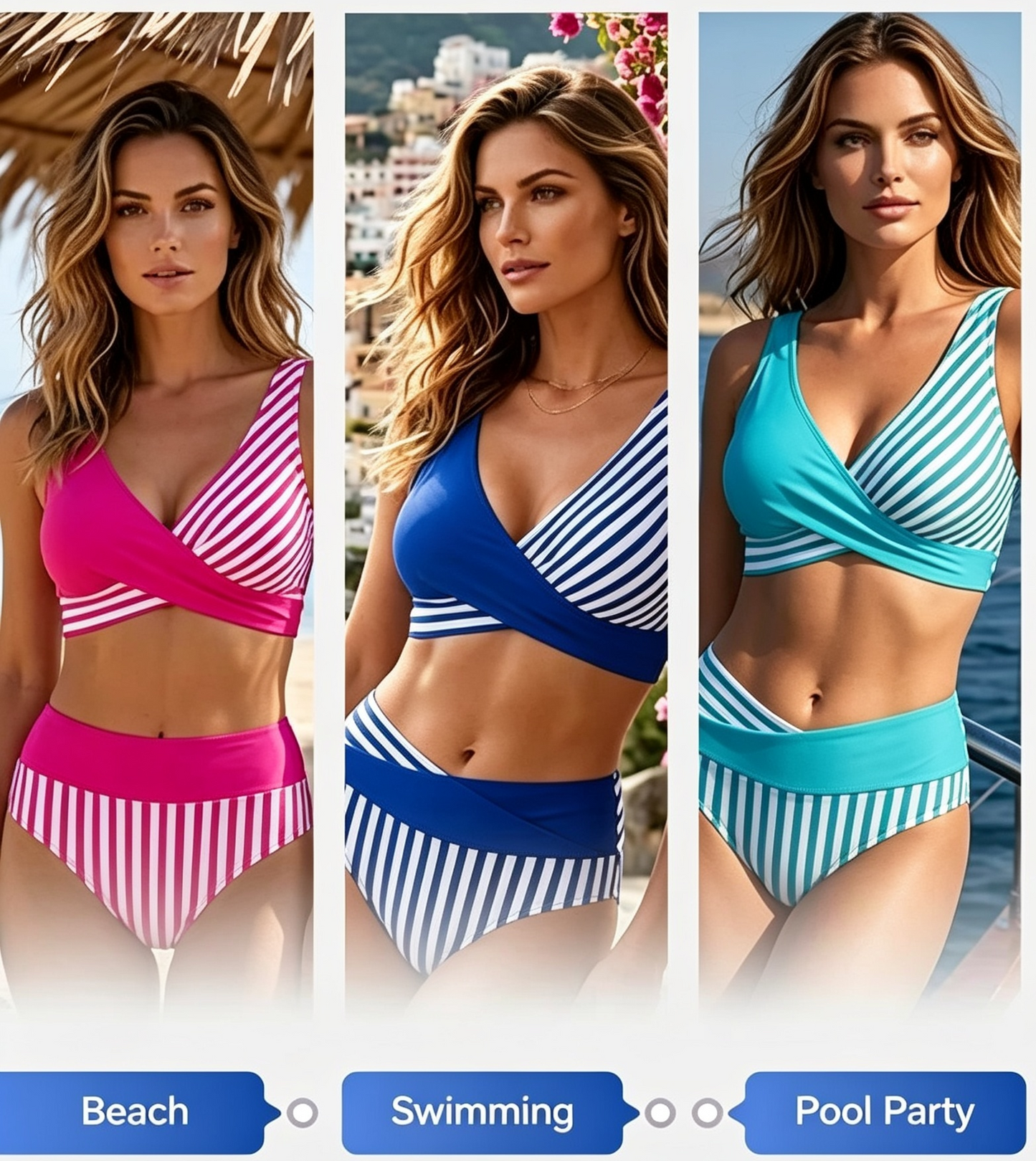 Colorvine™ Bikini color block per curve sicure di sé
