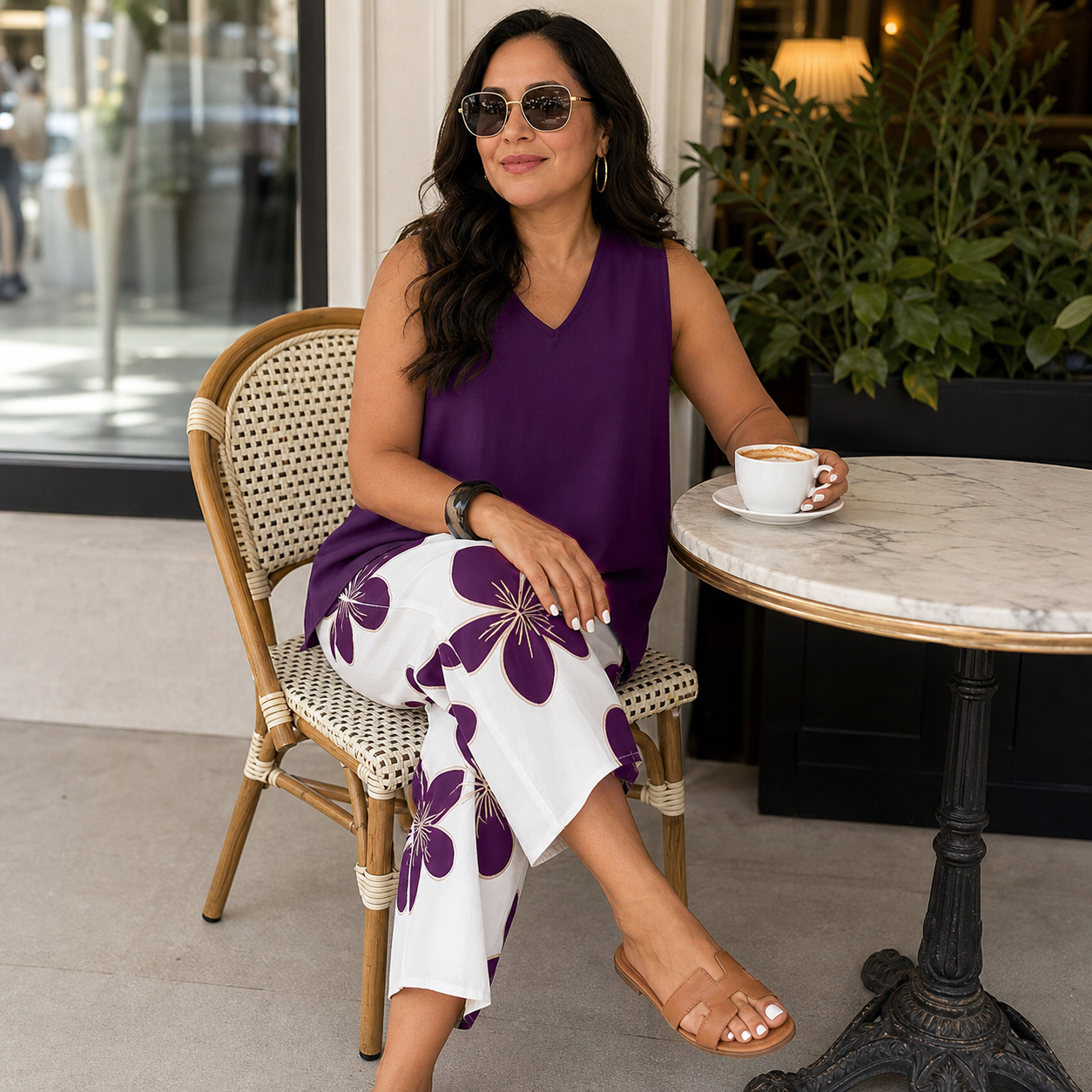 Cornelia Matera™ Coordinato blusa e capri per look curati nelle giornate calde