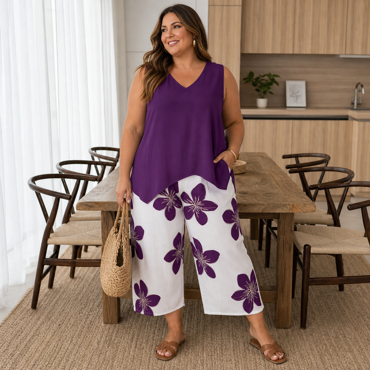 Cornelia Matera™ Coordinato blusa e capri per look curati nelle giornate calde