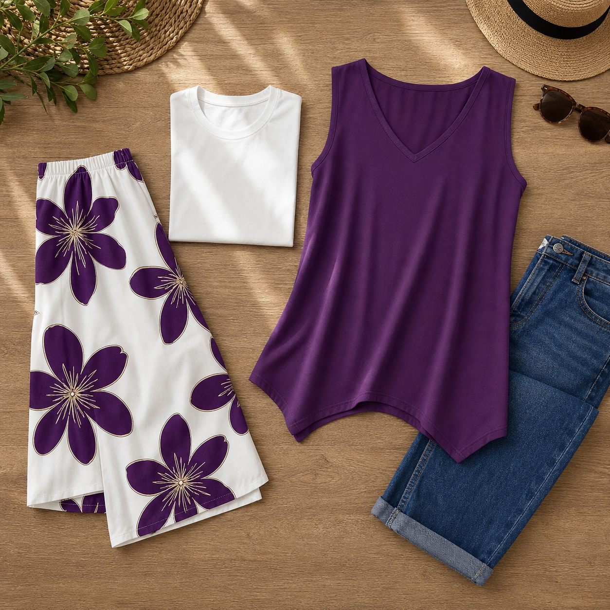Cornelia Matera™ Coordinato blusa e capri per look curati nelle giornate calde