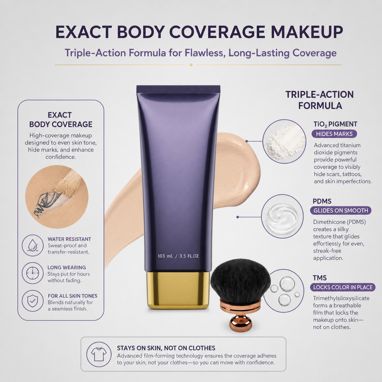 Covrané™ Make-up corpo waterproof per una pelle liscia e uniforme