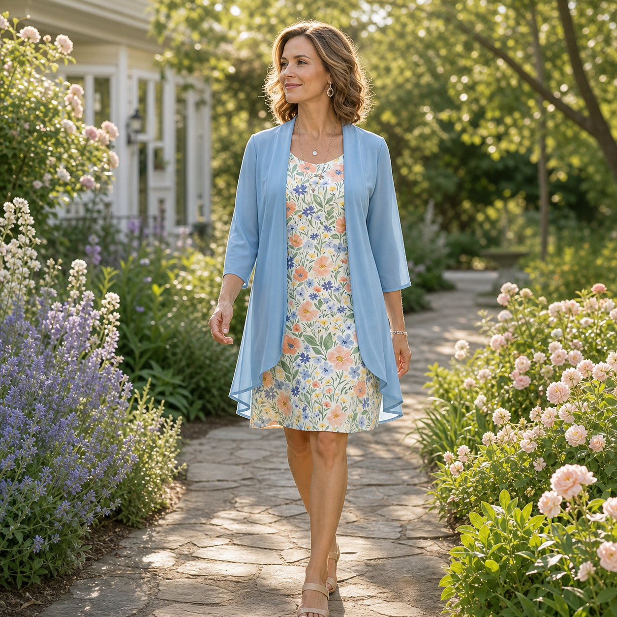 Cristina Mazzoleni™ Coordinato elegante con cardigan abbinato