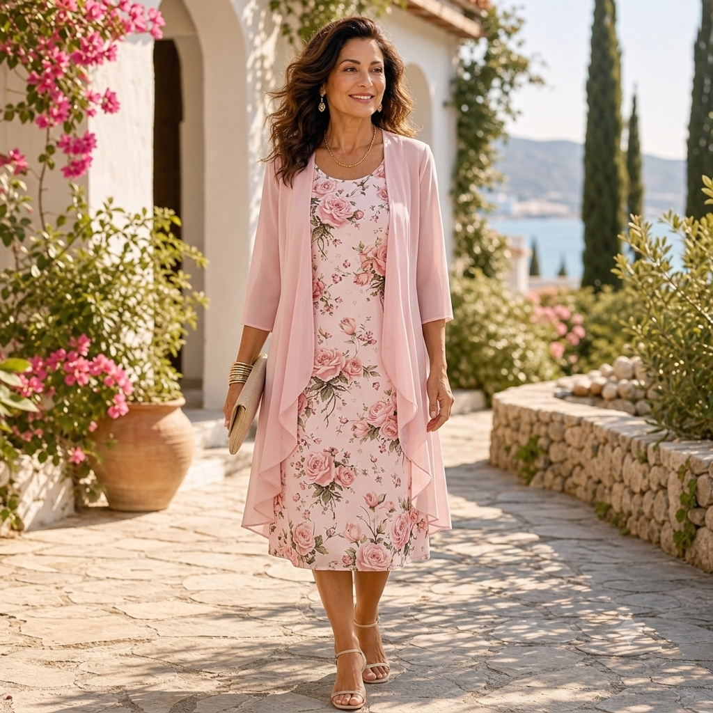 Cristina Mazzoleni™ Coordinato elegante con cardigan abbinato