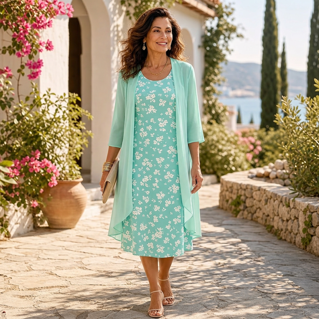 Cristina Mazzoleni™ Coordinato elegante con cardigan abbinato