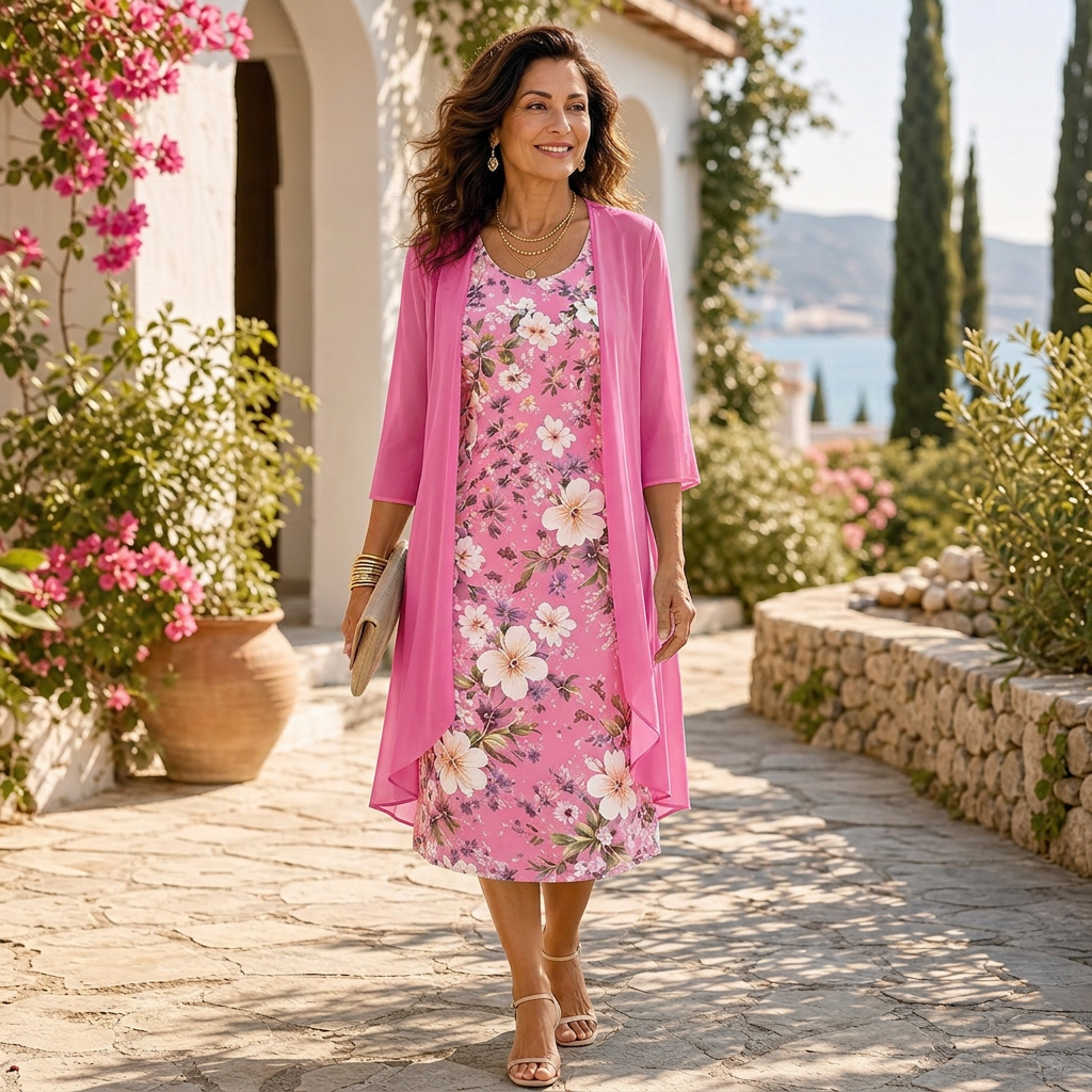 Cristina Mazzoleni™ Coordinato elegante con cardigan abbinato