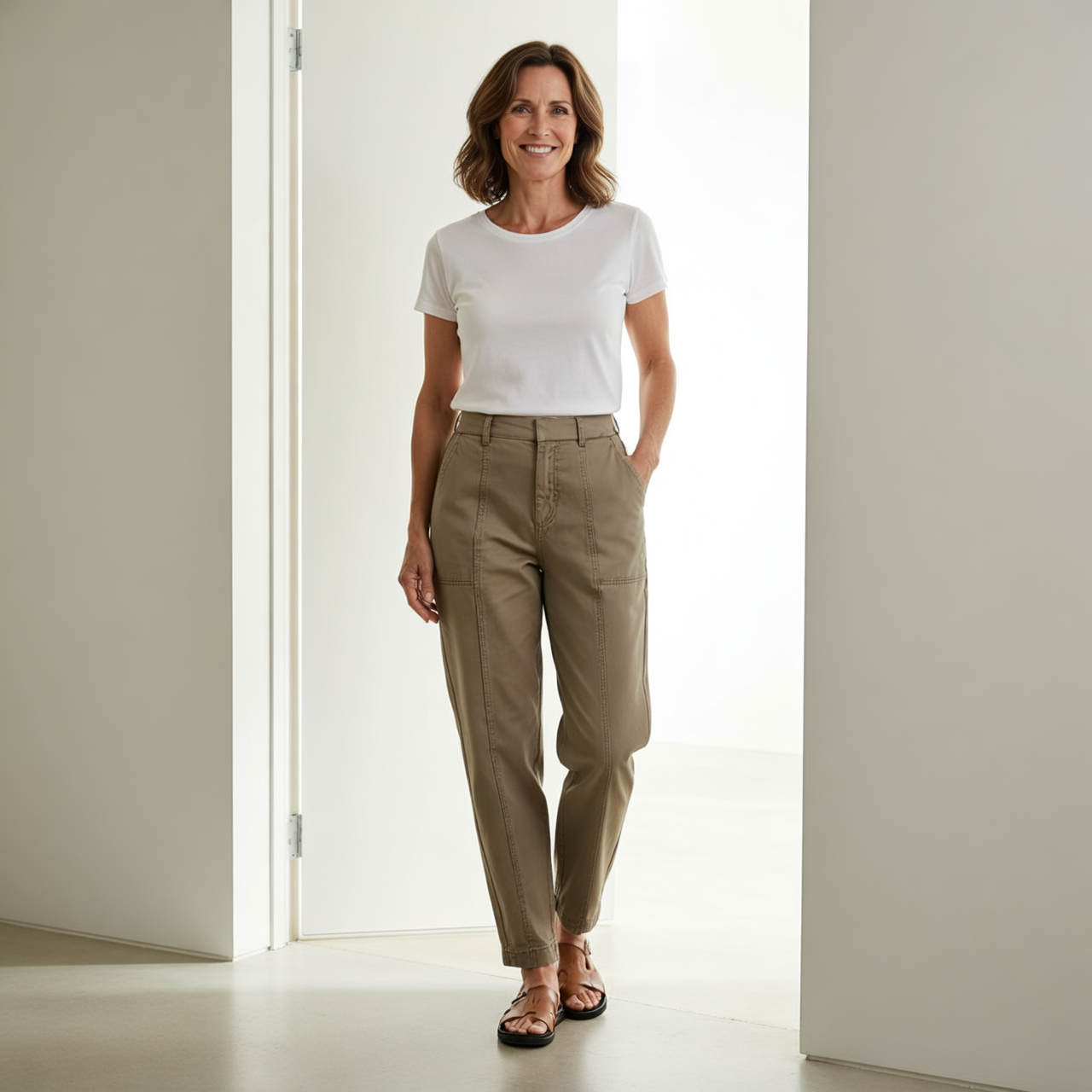 Daniela Testa™ Pantaloni cargo a vita alta senza sforzo