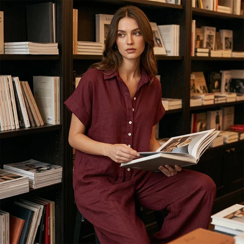 Daria Aloisi™ Tuta con bottoni versatile dall'ufficio alla sera