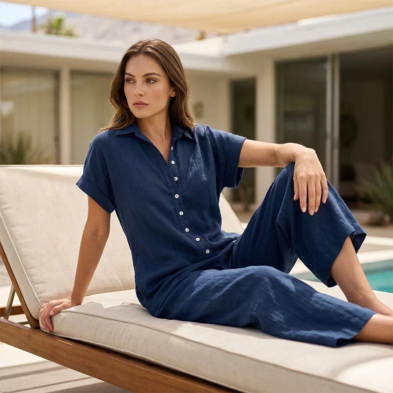 Daria Aloisi™ Tuta con bottoni versatile dall'ufficio alla sera