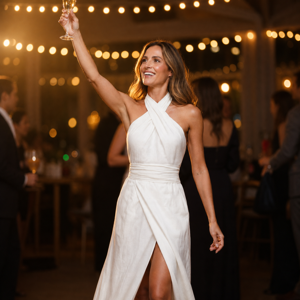 Daria Ungaretti™ Abito elegante con collo all'americana per occasioni speciali