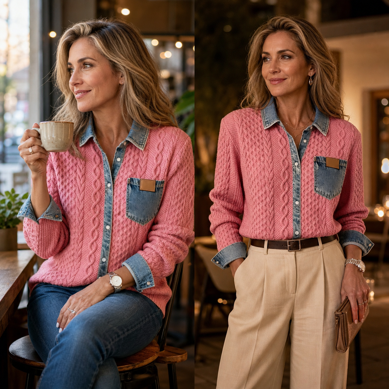Debora Baronetti™ Giacca intrecciata morbida per look casual senza sforzo