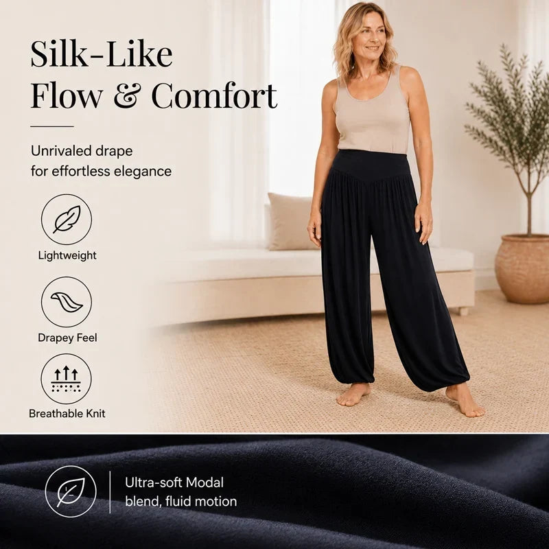 Delia Borsani™ Pantaloni a vita alta e gamba larga per un comfort che valorizza la silhouette