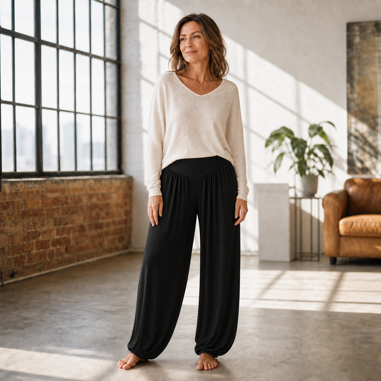 Delia Borsani™ Pantaloni a vita alta e gamba larga per un comfort che valorizza la silhouette