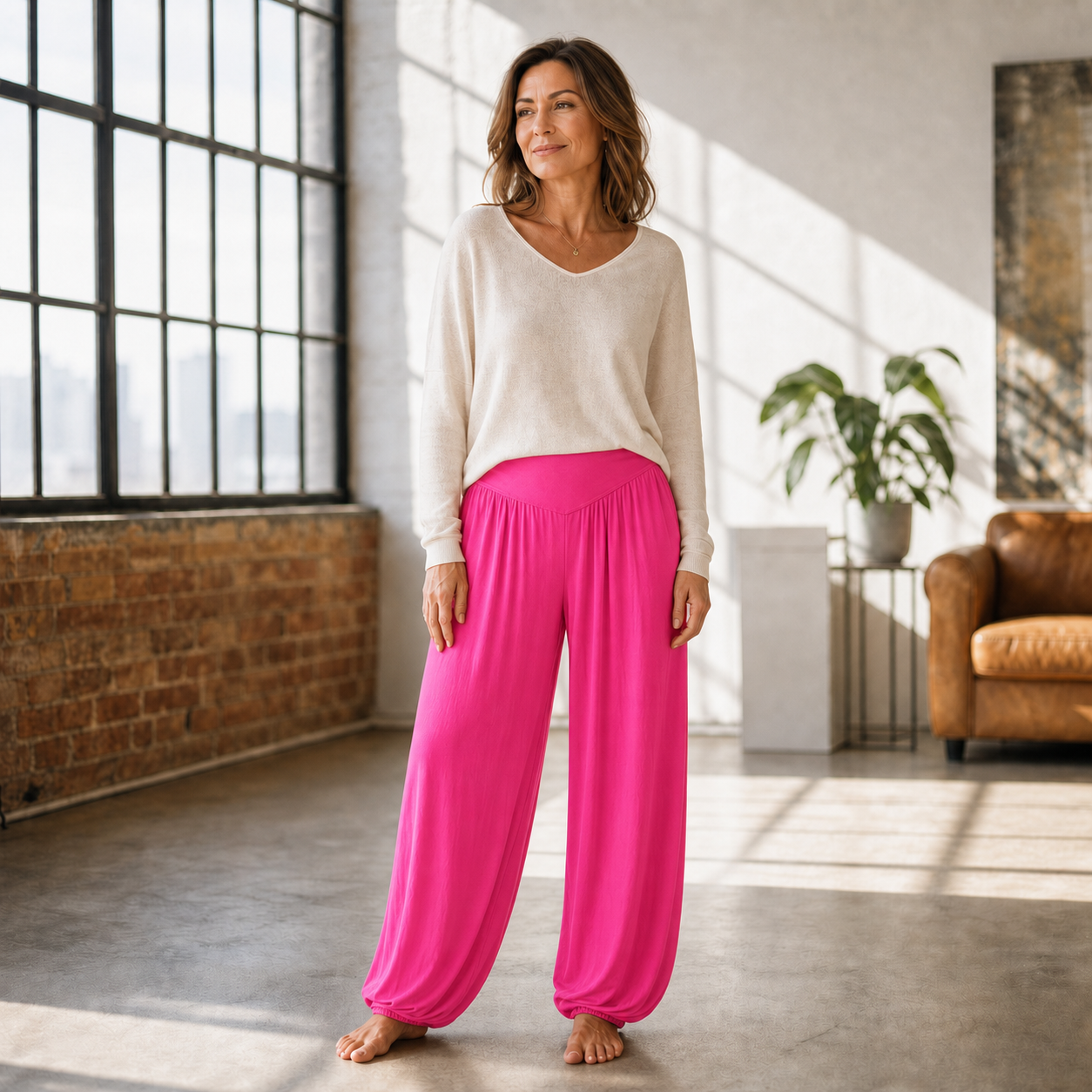 Delia Borsani™ Pantaloni a vita alta e gamba larga per un comfort che valorizza la silhouette