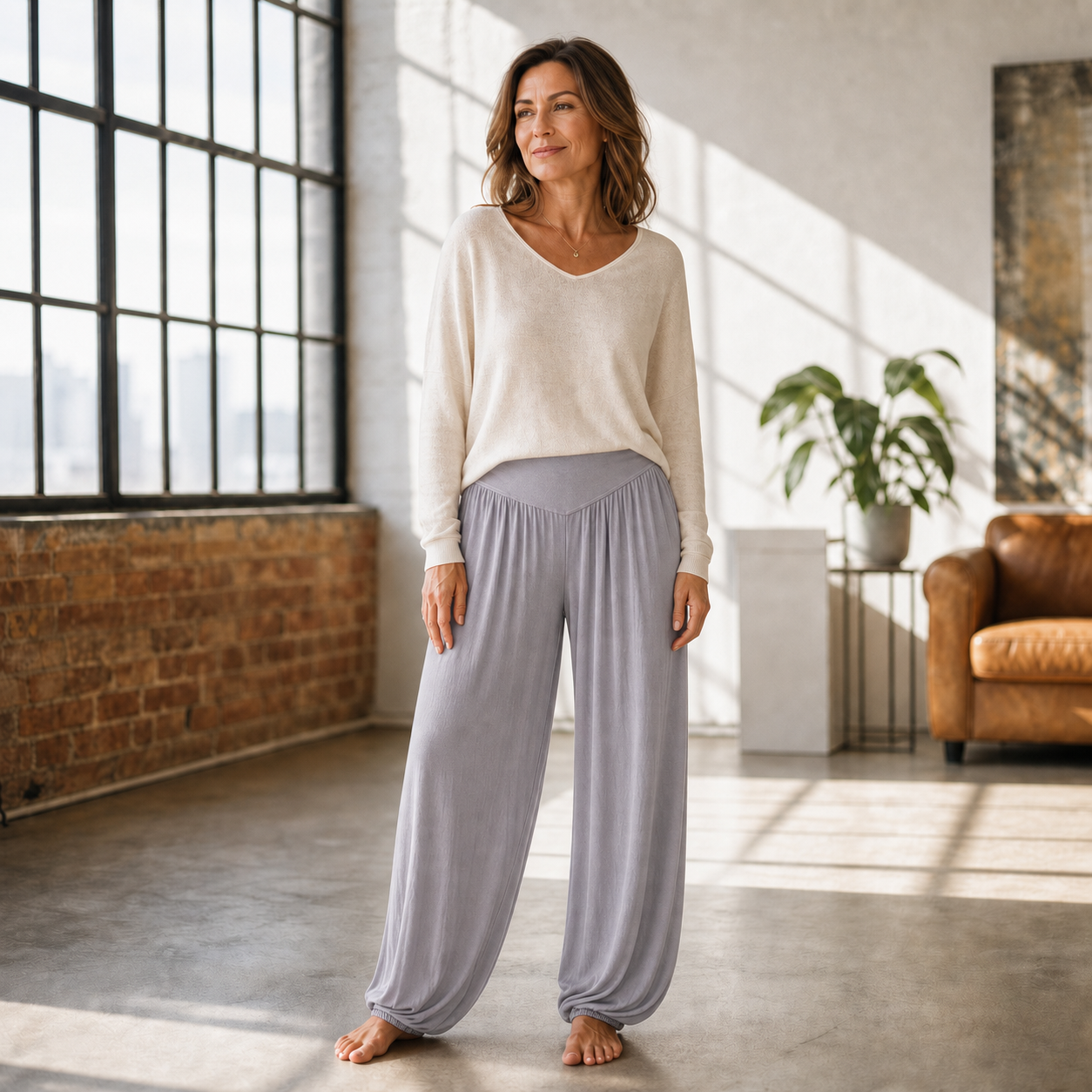 Delia Borsani™ Pantaloni a vita alta e gamba larga per un comfort che valorizza la silhouette