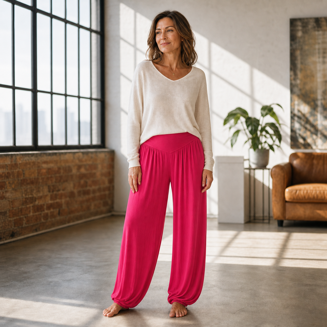Delia Borsani™ Pantaloni a vita alta e gamba larga per un comfort che valorizza la silhouette