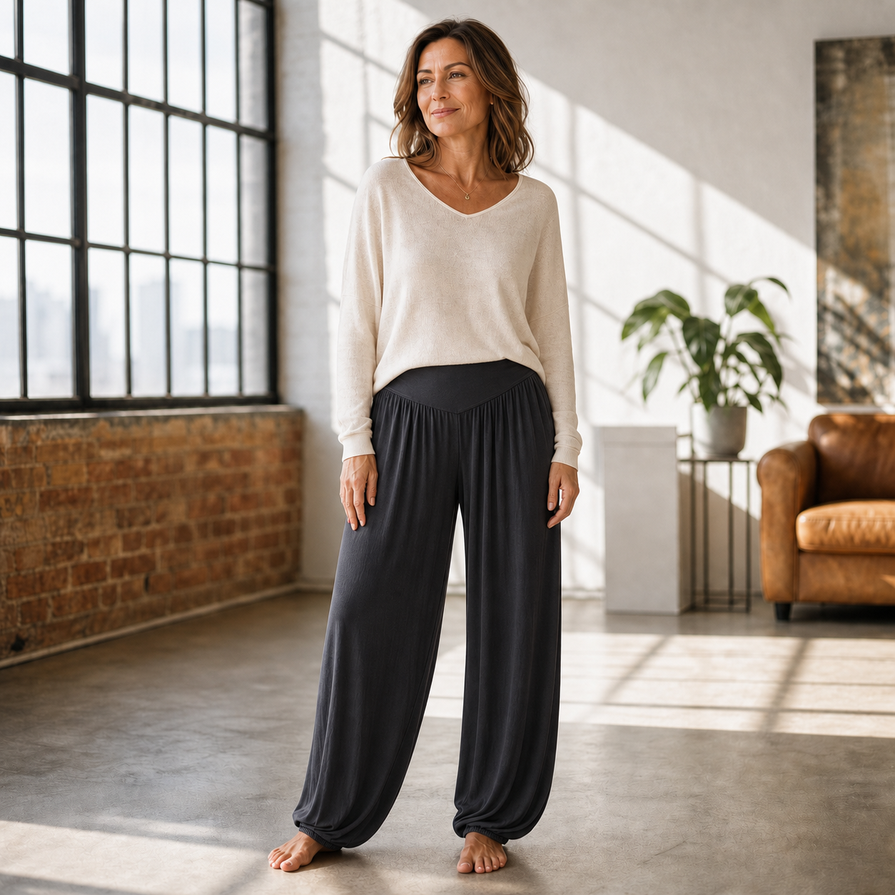 Delia Borsani™ Pantaloni a vita alta e gamba larga per un comfort che valorizza la silhouette