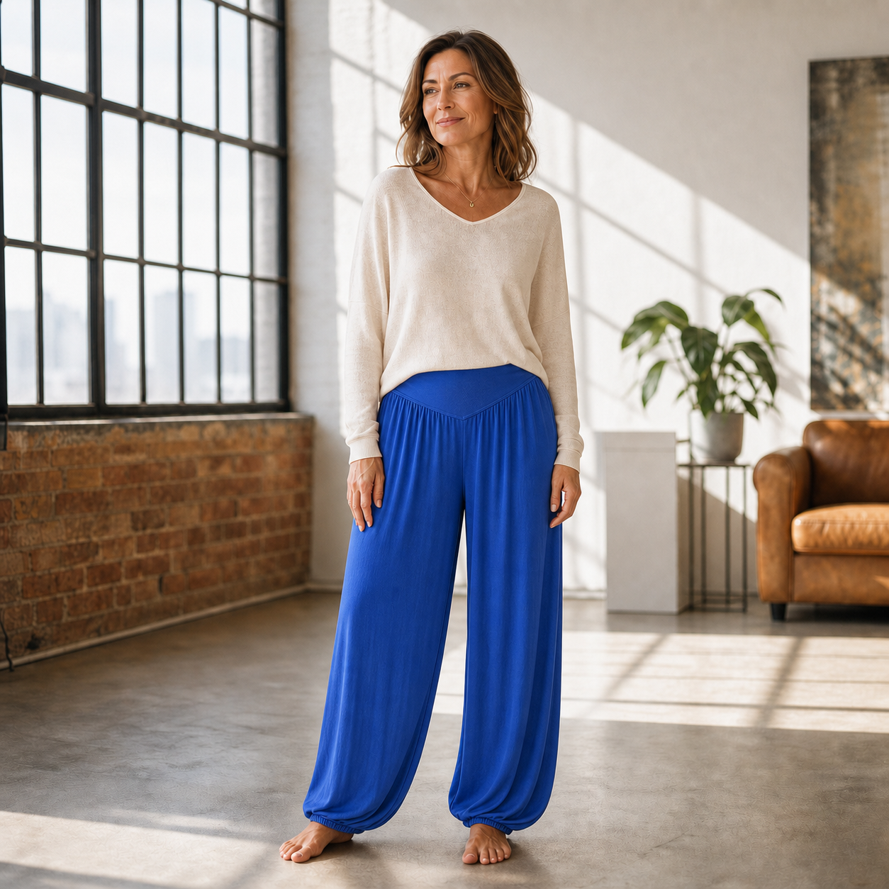 Delia Borsani™ Pantaloni a vita alta e gamba larga per un comfort che valorizza la silhouette