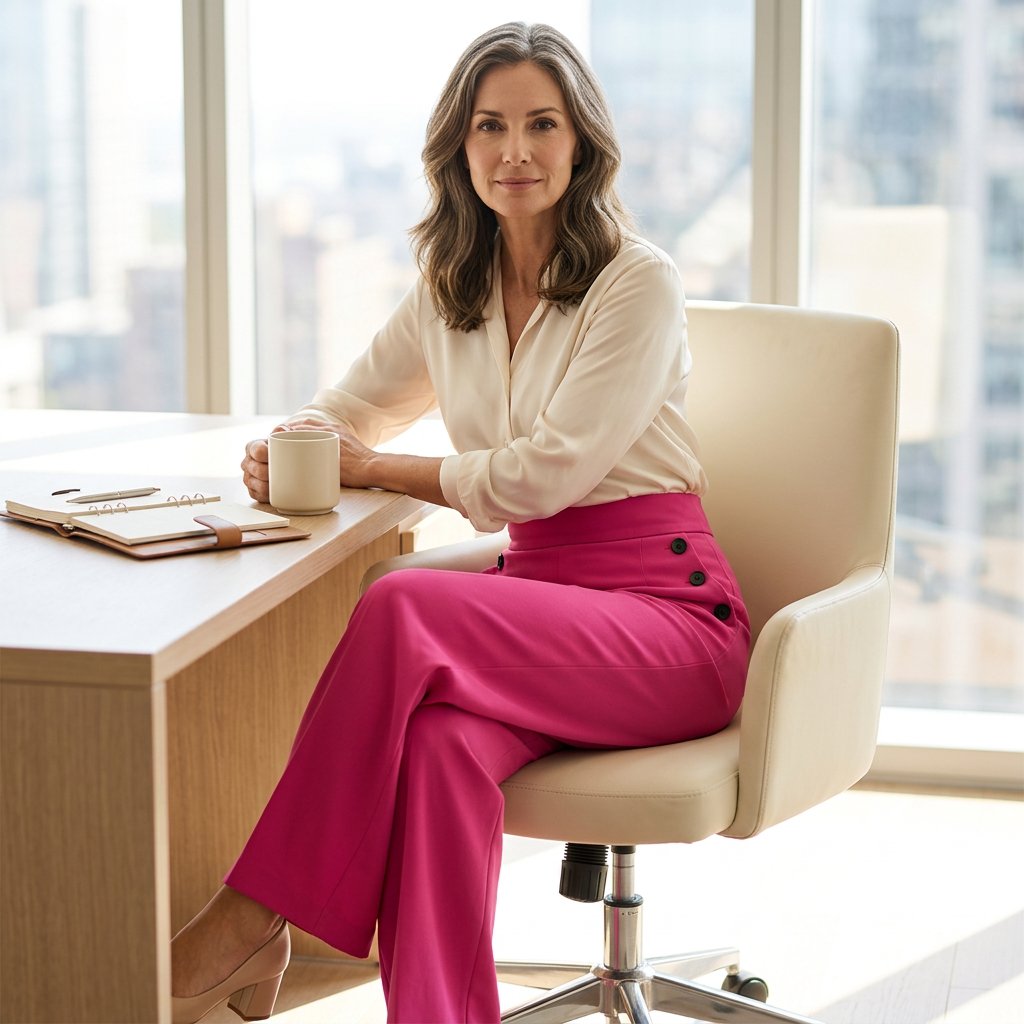 Delia Bottini™ Pantaloni eleganti a vita alta e gamba larga
