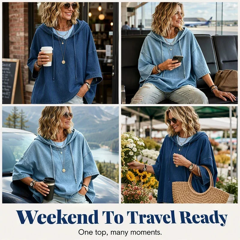 Dina Iacobelli™ Felpa con cappuccio relaxed per un comfort quotidiano senza sforzo