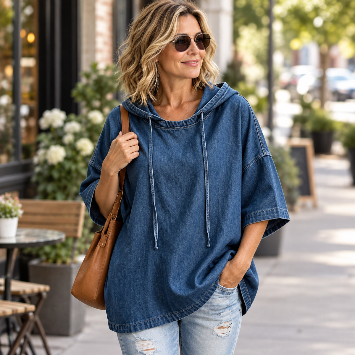 Dina Iacobelli™ Felpa con cappuccio relaxed per un comfort quotidiano senza sforzo