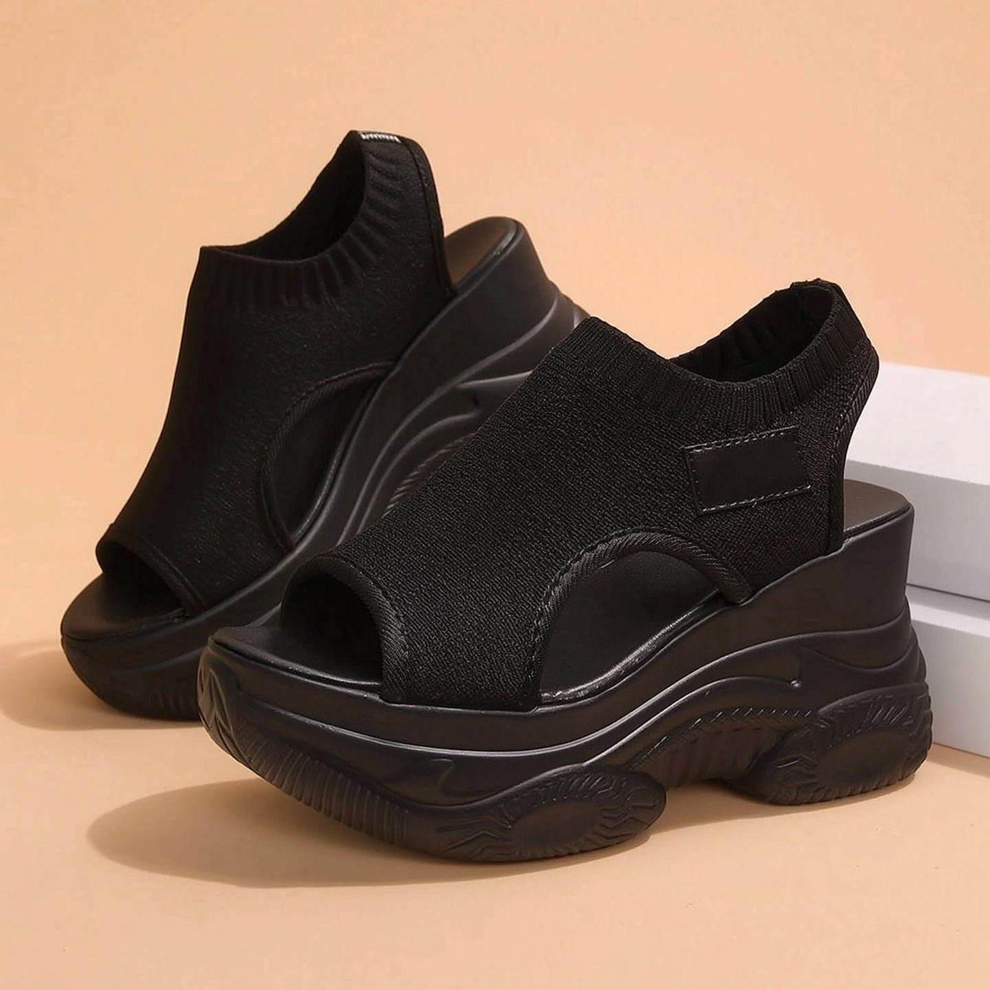 Edda Silvestri™ Sandali con zeppa open toe eleganti