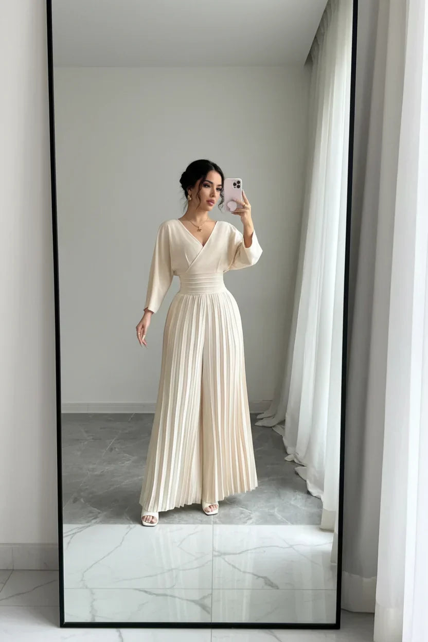 Edvige Acquaviva™ Tuta elegante con scollo a V per occasioni speciali