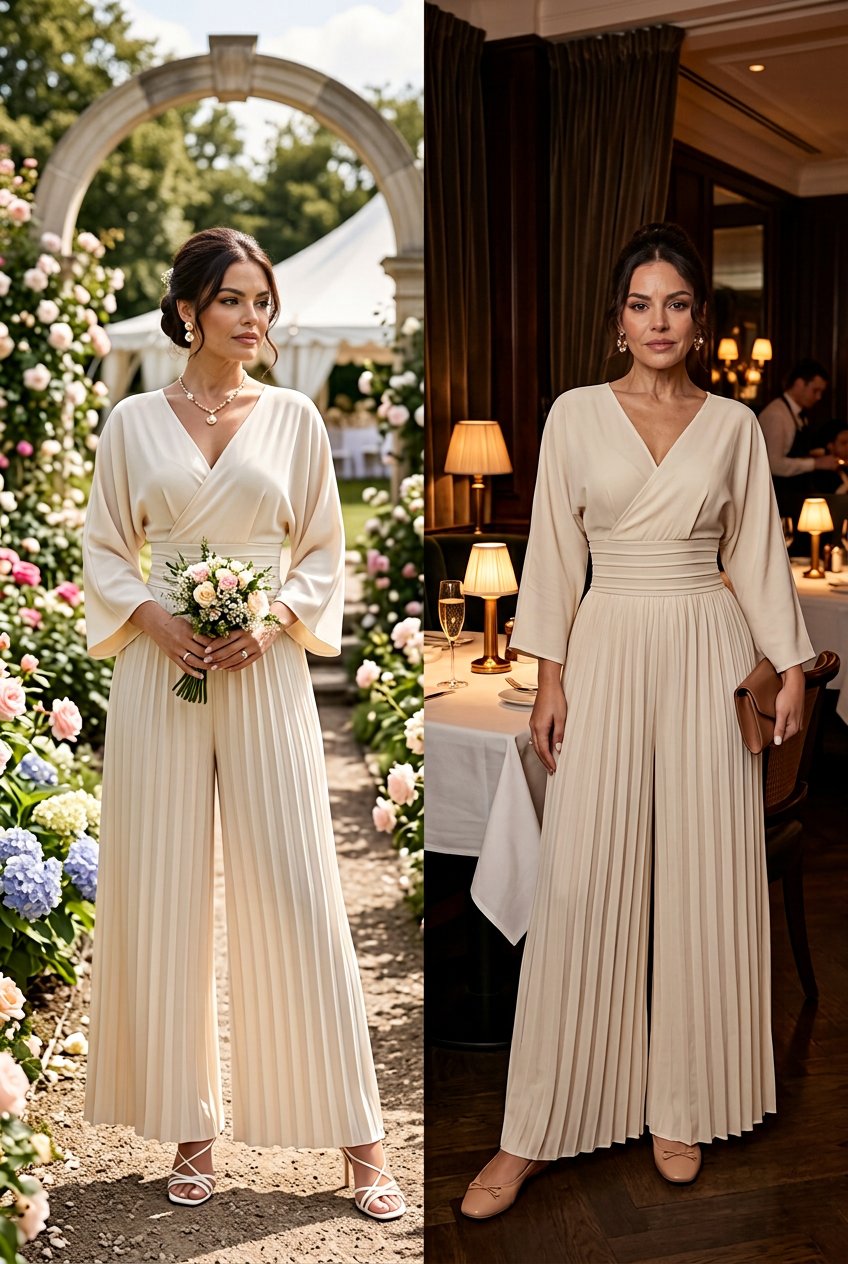 Edvige Acquaviva™ Tuta elegante con scollo a V per occasioni speciali