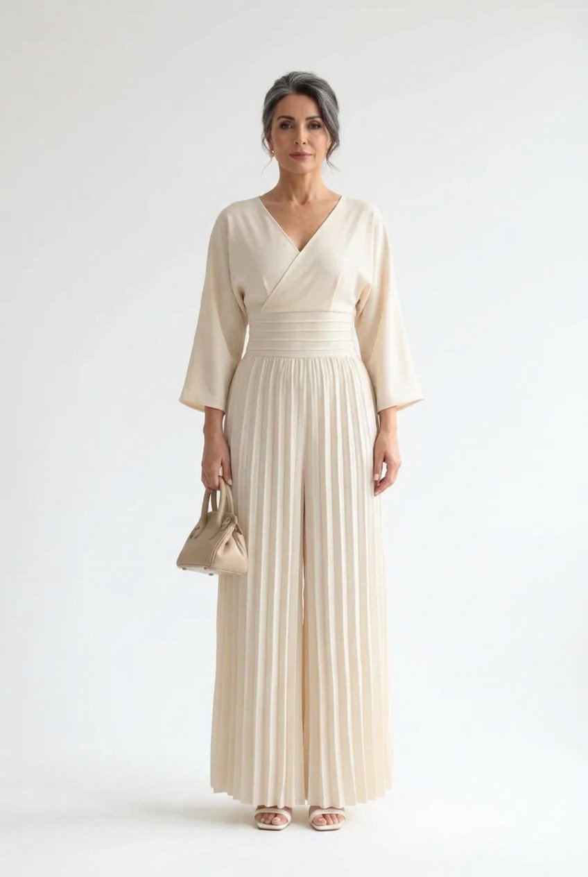 Edvige Acquaviva™ Tuta elegante con scollo a V per occasioni speciali