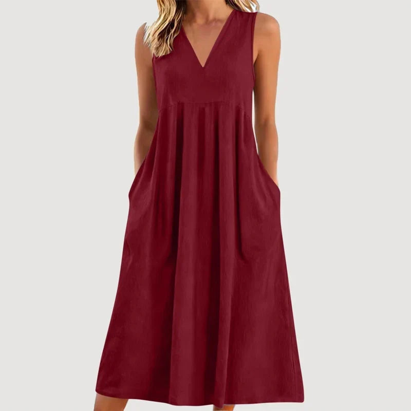Edvige Amato™ Vestito midi senza maniche traspirante per l'estate