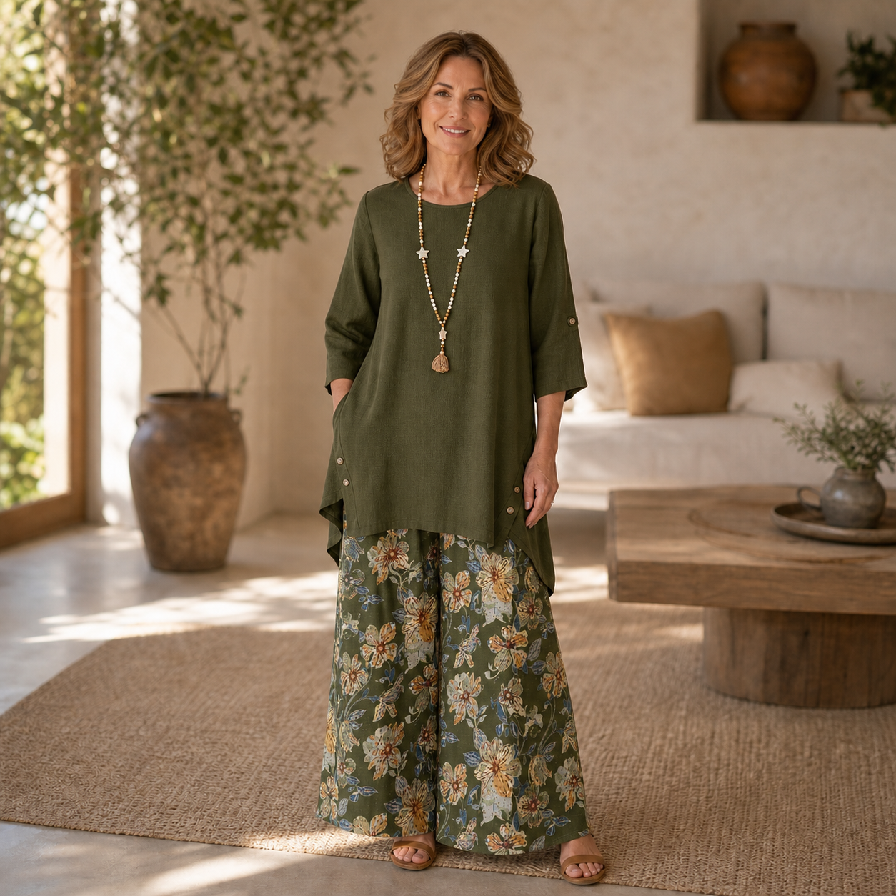Edvige Rossignoli™ Completo tunica e pantaloni traspirante