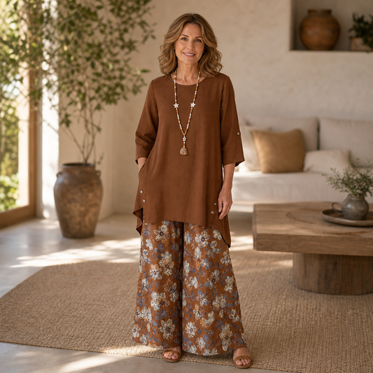 Edvige Rossignoli™ Completo tunica e pantaloni traspirante