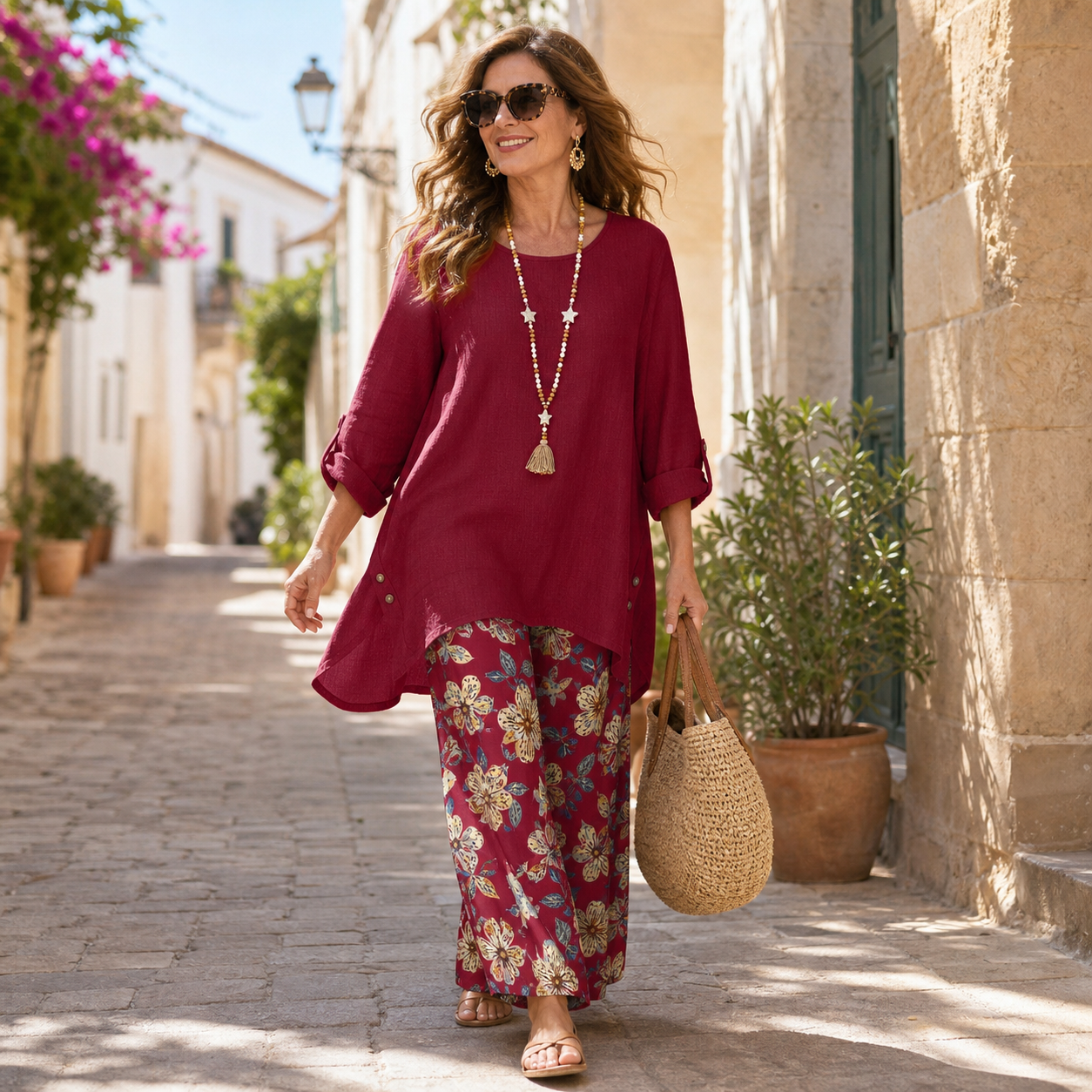 Edvige Rossignoli™ Completo tunica e pantaloni traspirante