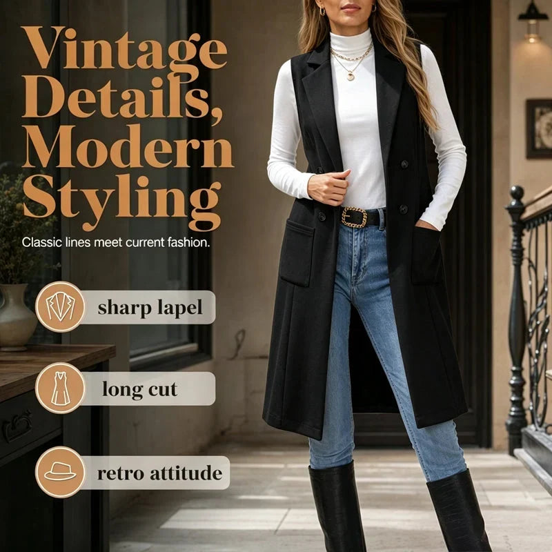 Egle Barletta™ Giacca lunga senza maniche per look stratificati senza sforzo