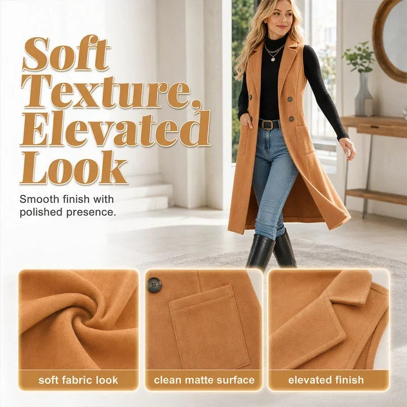 Egle Barletta™ Giacca lunga senza maniche per look stratificati senza sforzo