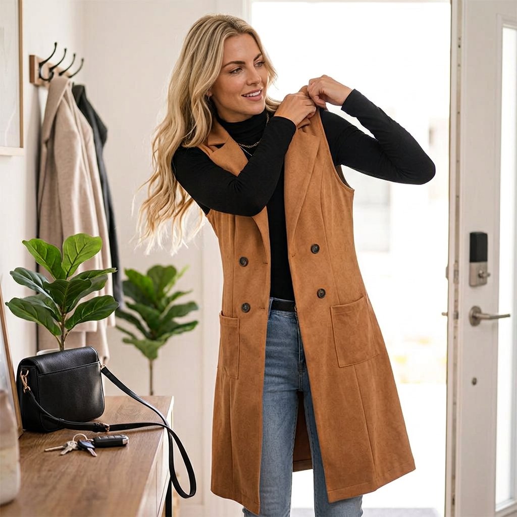 Egle Barletta™ Giacca lunga senza maniche per look stratificati senza sforzo
