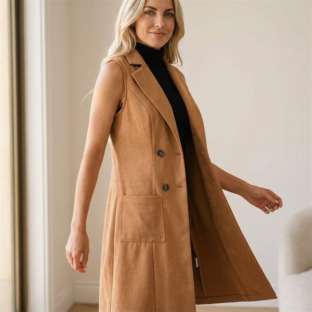 Egle Barletta™ Giacca lunga senza maniche per look stratificati senza sforzo