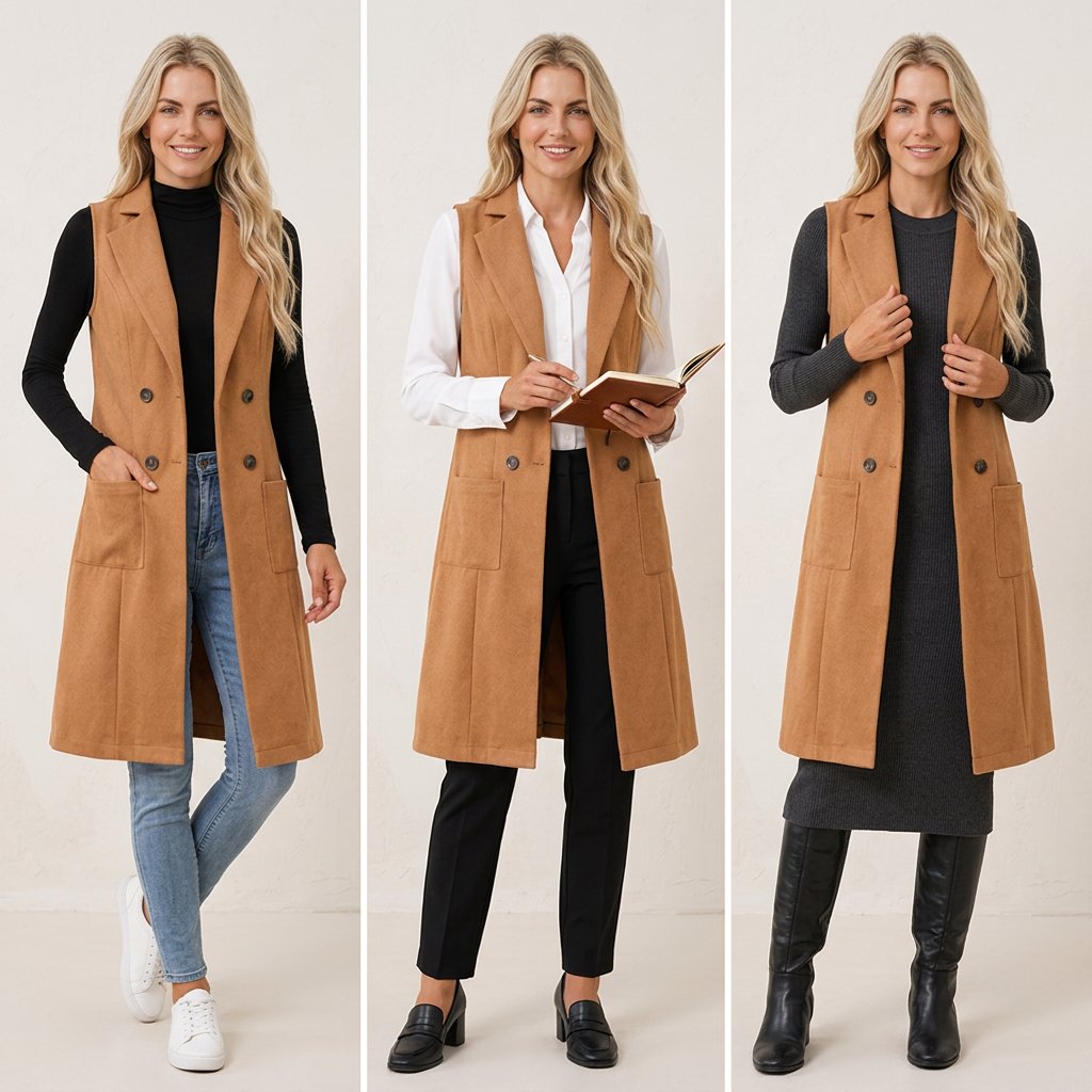 Egle Barletta™ Giacca lunga senza maniche per look stratificati senza sforzo