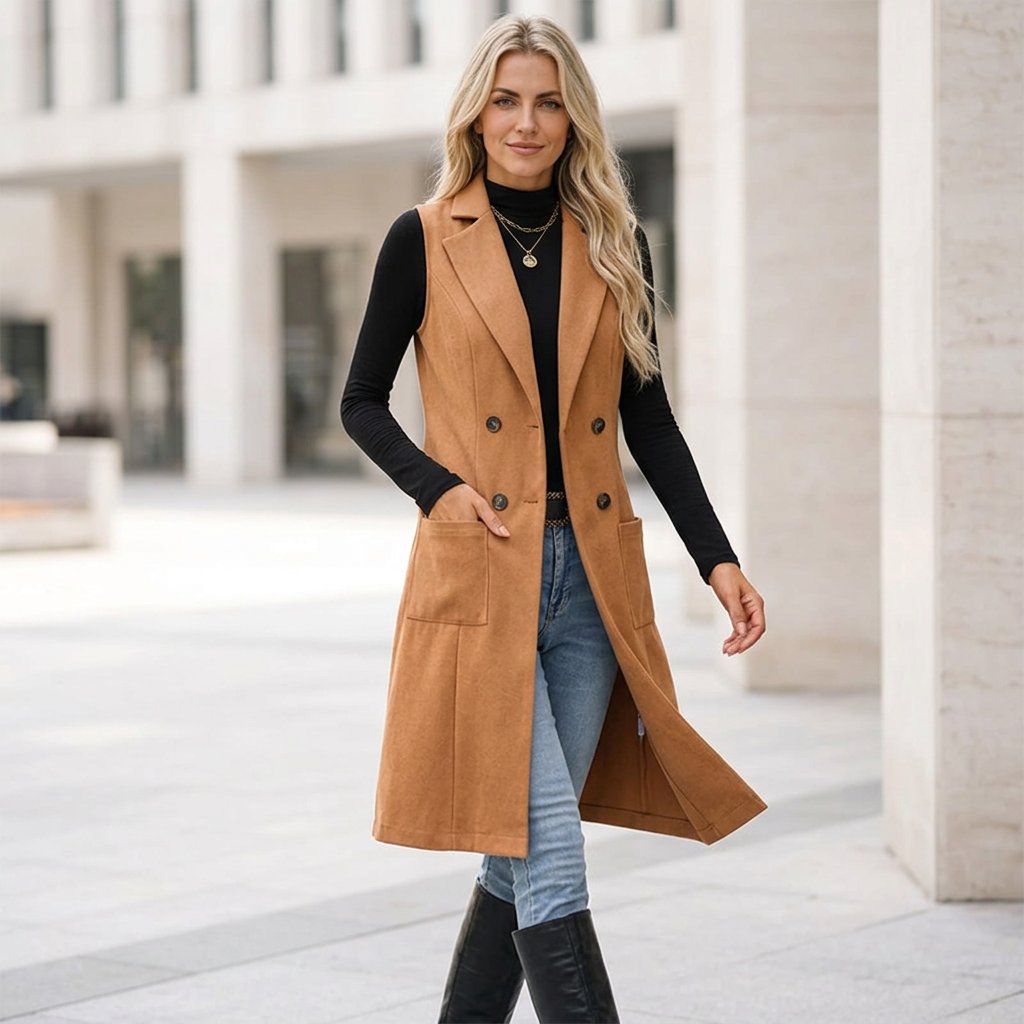 Egle Barletta™ Giacca lunga senza maniche per look stratificati senza sforzo