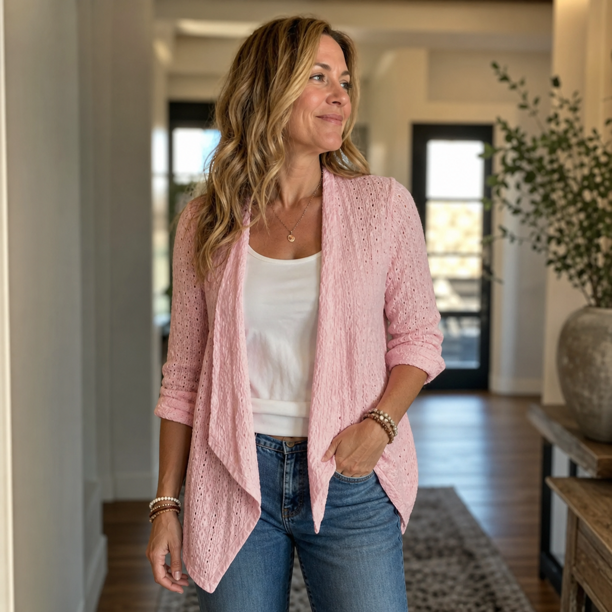 Egle Schiavi™ Cardigan aperto davanti per uno stile quotidiano accogliente