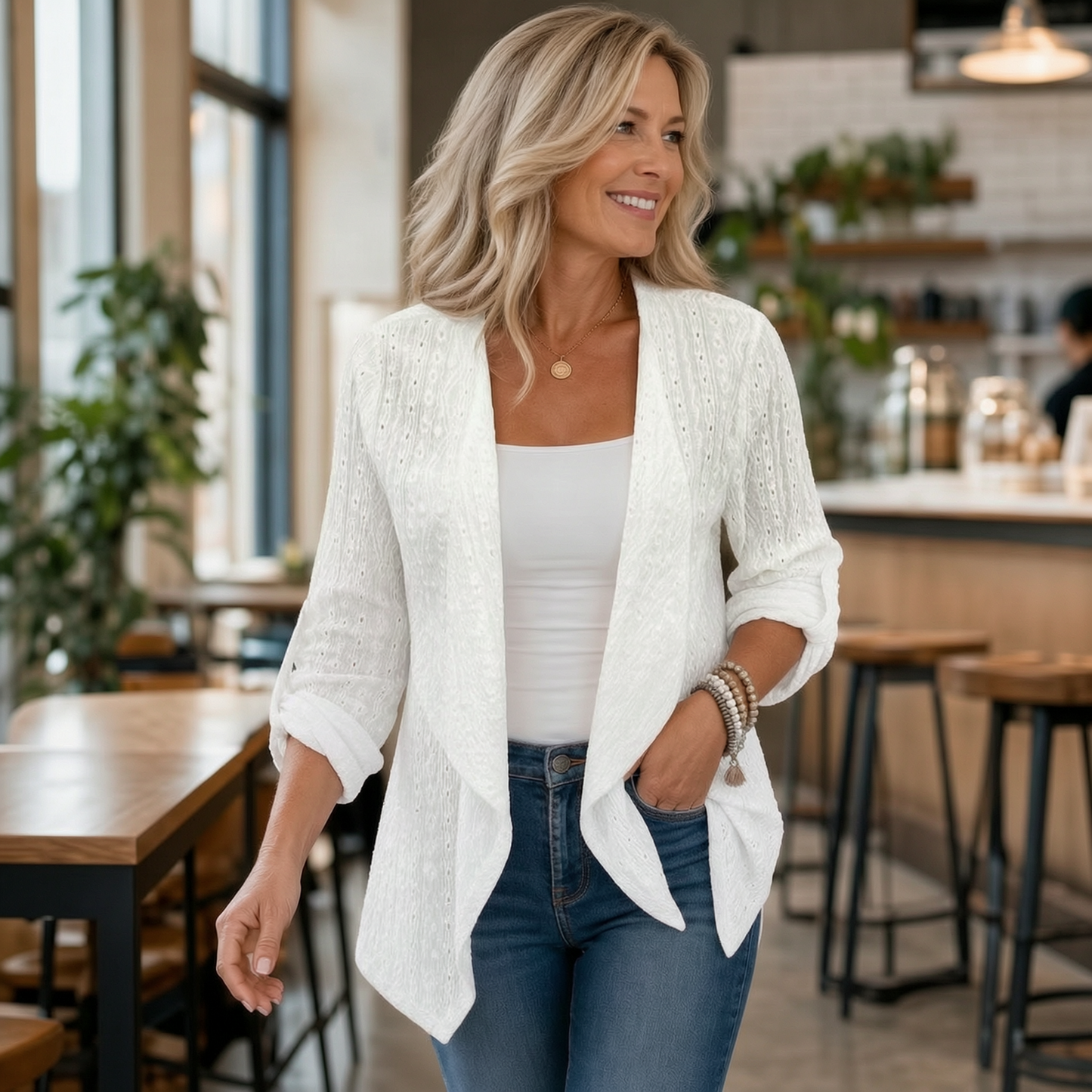Egle Schiavi™ Cardigan aperto davanti per uno stile quotidiano accogliente