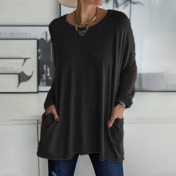 Elettra Brambati™ Blusa a maniche lunghe traspirante con tasca per un comfort senza sforzo