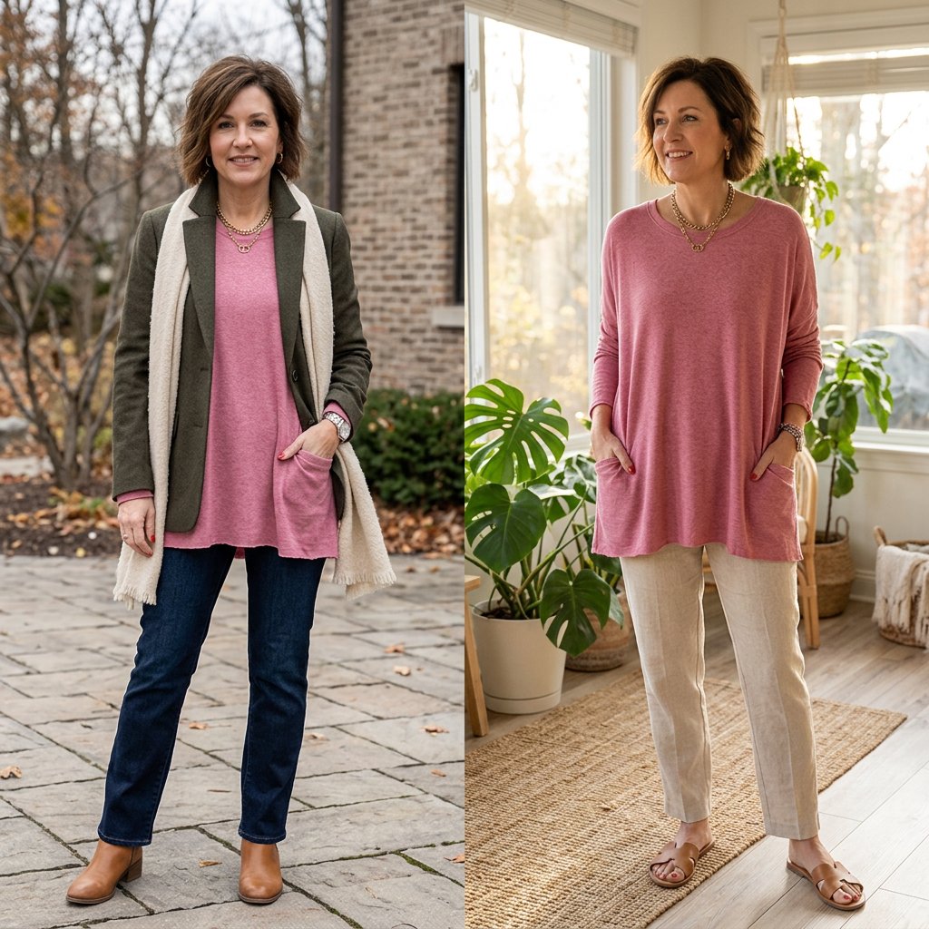Elettra Brambati™ Blusa a maniche lunghe traspirante con tasca per un comfort senza sforzo
