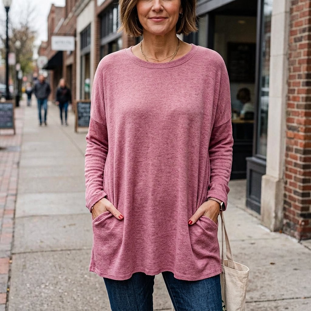 Elettra Brambati™ Blusa a maniche lunghe traspirante con tasca per un comfort senza sforzo