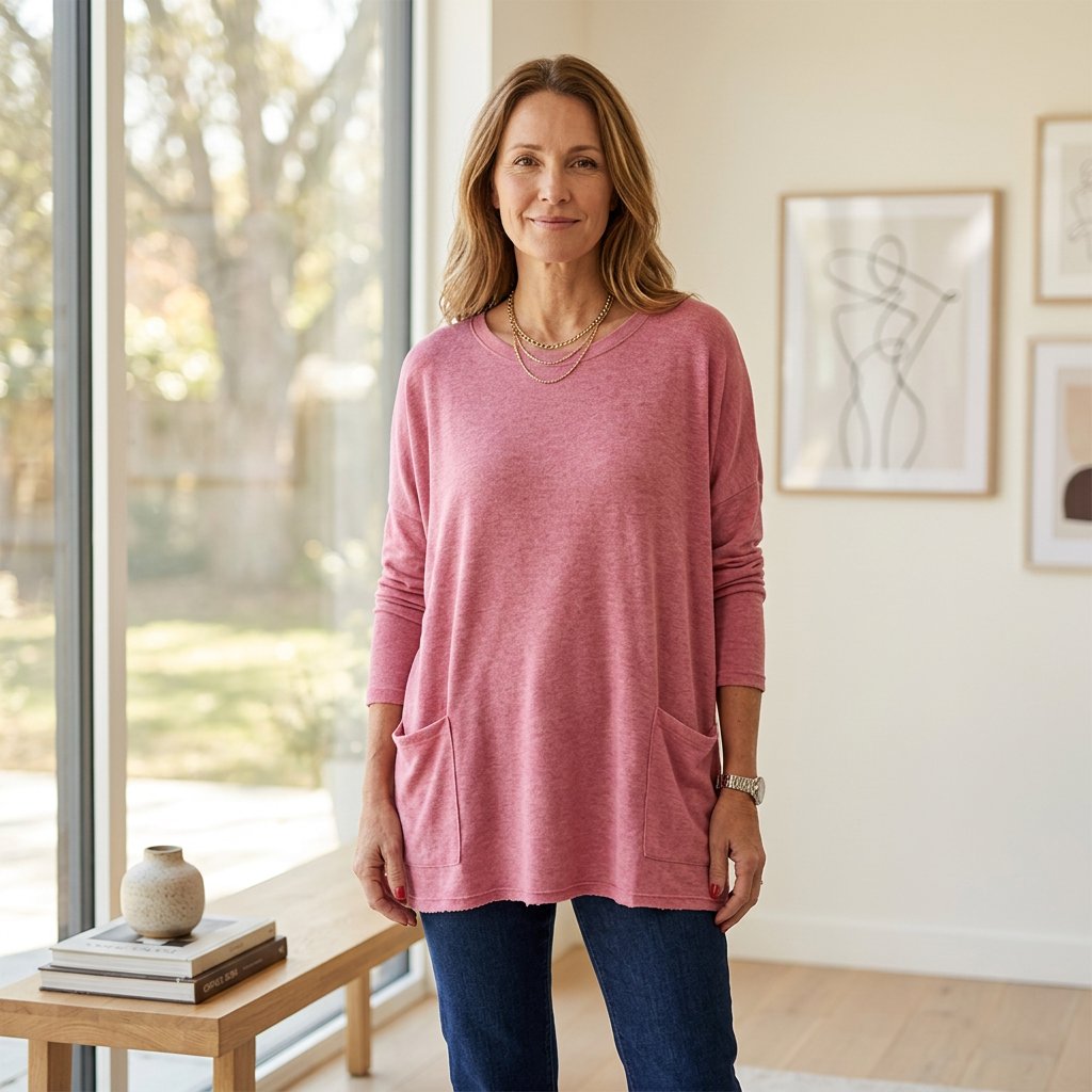 Elettra Brambati™ Blusa a maniche lunghe traspirante con tasca per un comfort senza sforzo