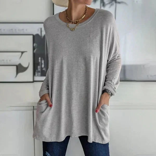 Elettra Brambati™ Blusa a maniche lunghe traspirante con tasca per un comfort senza sforzo