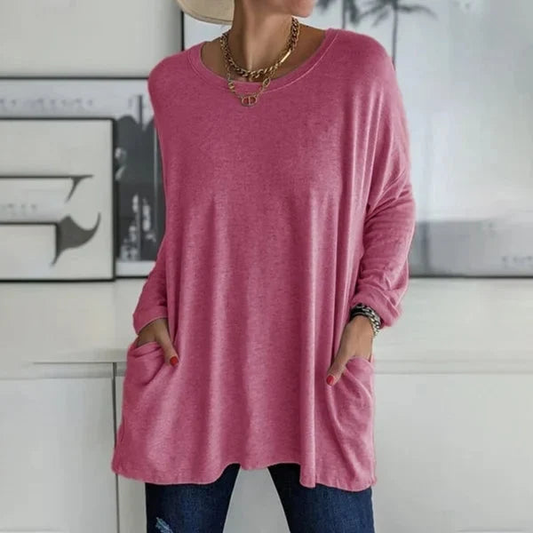 Elettra Brambati™ Blusa a maniche lunghe traspirante con tasca per un comfort senza sforzo