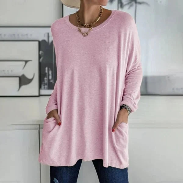 Elettra Brambati™ Blusa a maniche lunghe traspirante con tasca per un comfort senza sforzo