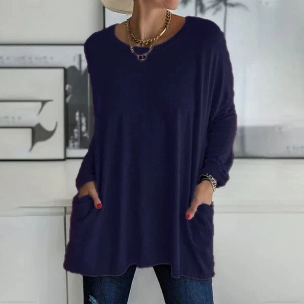 Elettra Brambati™ Blusa a maniche lunghe traspirante con tasca per un comfort senza sforzo