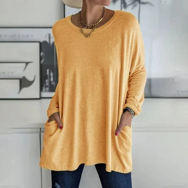 Elettra Brambati™ Blusa a maniche lunghe traspirante con tasca per un comfort senza sforzo