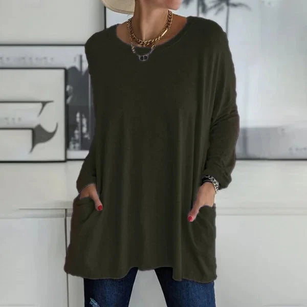 Elettra Brambati™ Blusa a maniche lunghe traspirante con tasca per un comfort senza sforzo